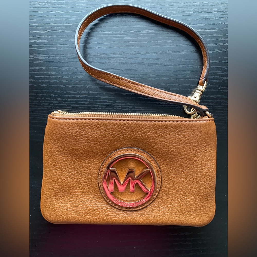 Michael Kors Brown/Tan Leather Wristlet